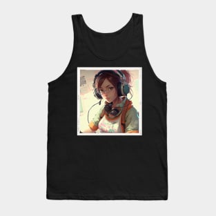 Draw Of girl playing video games Tank Top